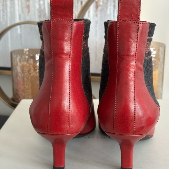 Brunello Cucinelli Leather Acne Boots; Excellent condition; Size 38; Burgundy ; - Picture 10 of 12